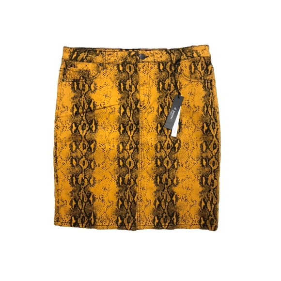 D.Jeans Orange Snakeskin Print Skirt - Picture 1 of 6